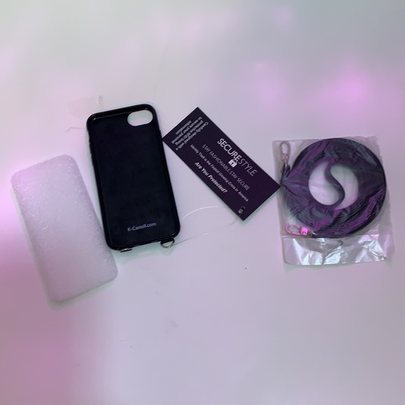 K. Carroll Black Cell Case iPhone 6/6S/7 w/Crossbody Strap - Picture 2 of 12